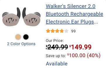 Walker's silencer 2.0 bluetooth online rechargeable electronic ear plugs